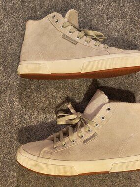 Superga Sherpa Lined Suede High‑Top Sneakers | 39.5 (US 8.5) | Beige